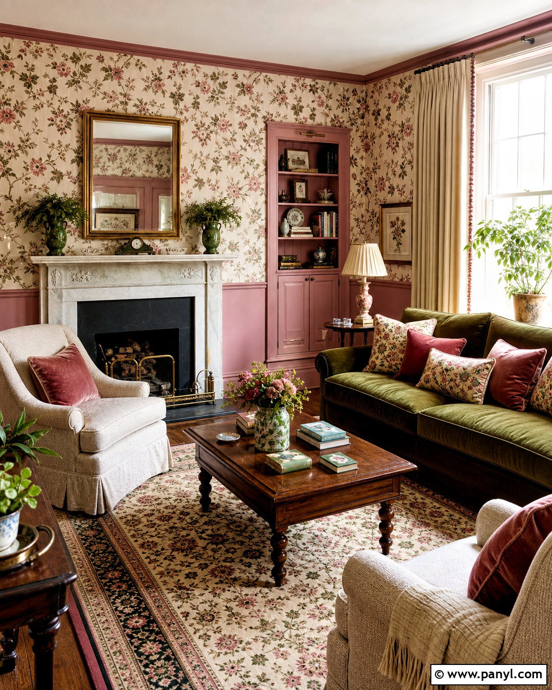 Sulking Room Pink And Floral Wallpaper Living Room - 20 sulking room pink living room ideas