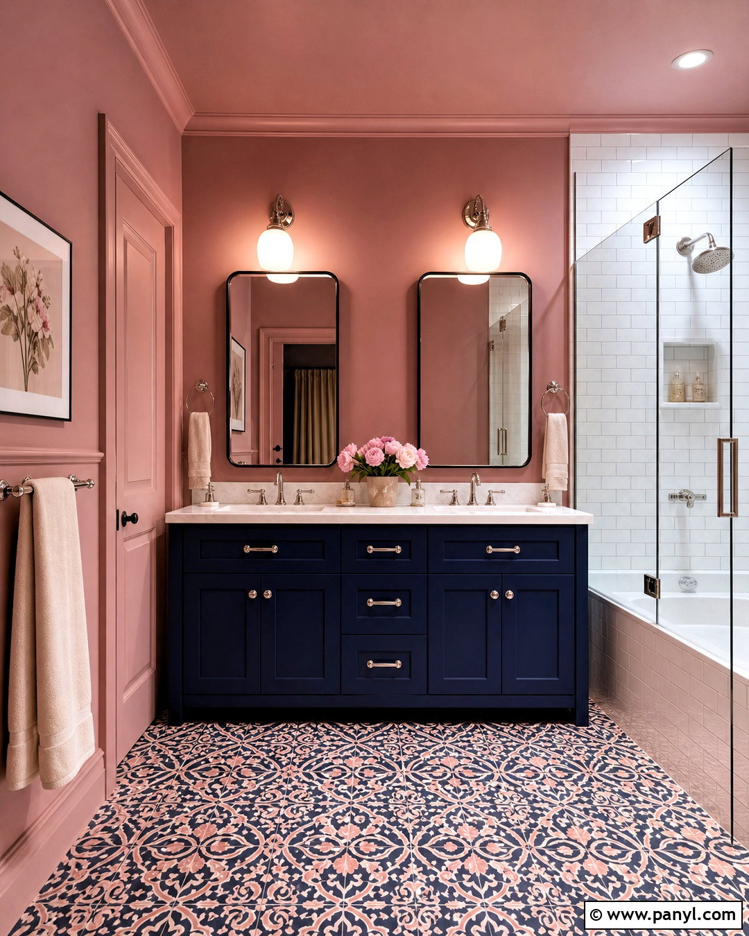 Sulking Room Pink And Navy Bathroom - 20 sulking room pink bathroom ideas