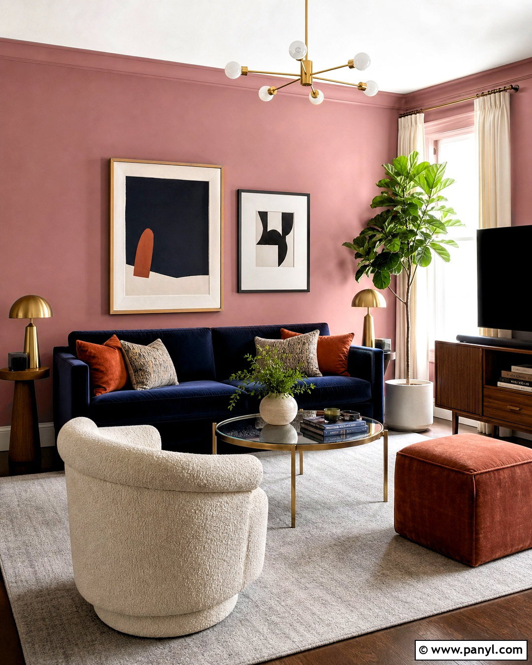 Sulking Room Pink And Navy Living Room - 20 sulking room pink living room ideas