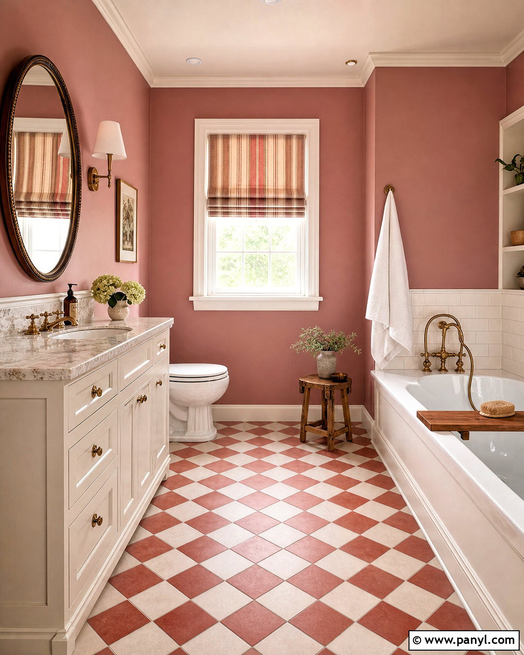 Sulking Room Pink Bathroom With Checkerboard Floor - 20 sulking room pink bathroom ideas