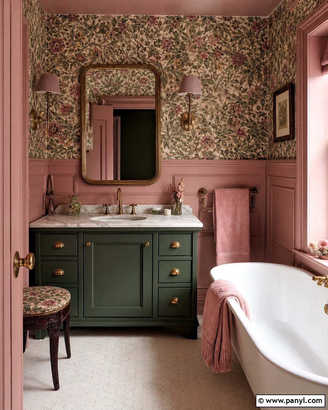 Sulking Room Pink Bathroom With Wallpaper - 20 sulking room pink bathroom ideas