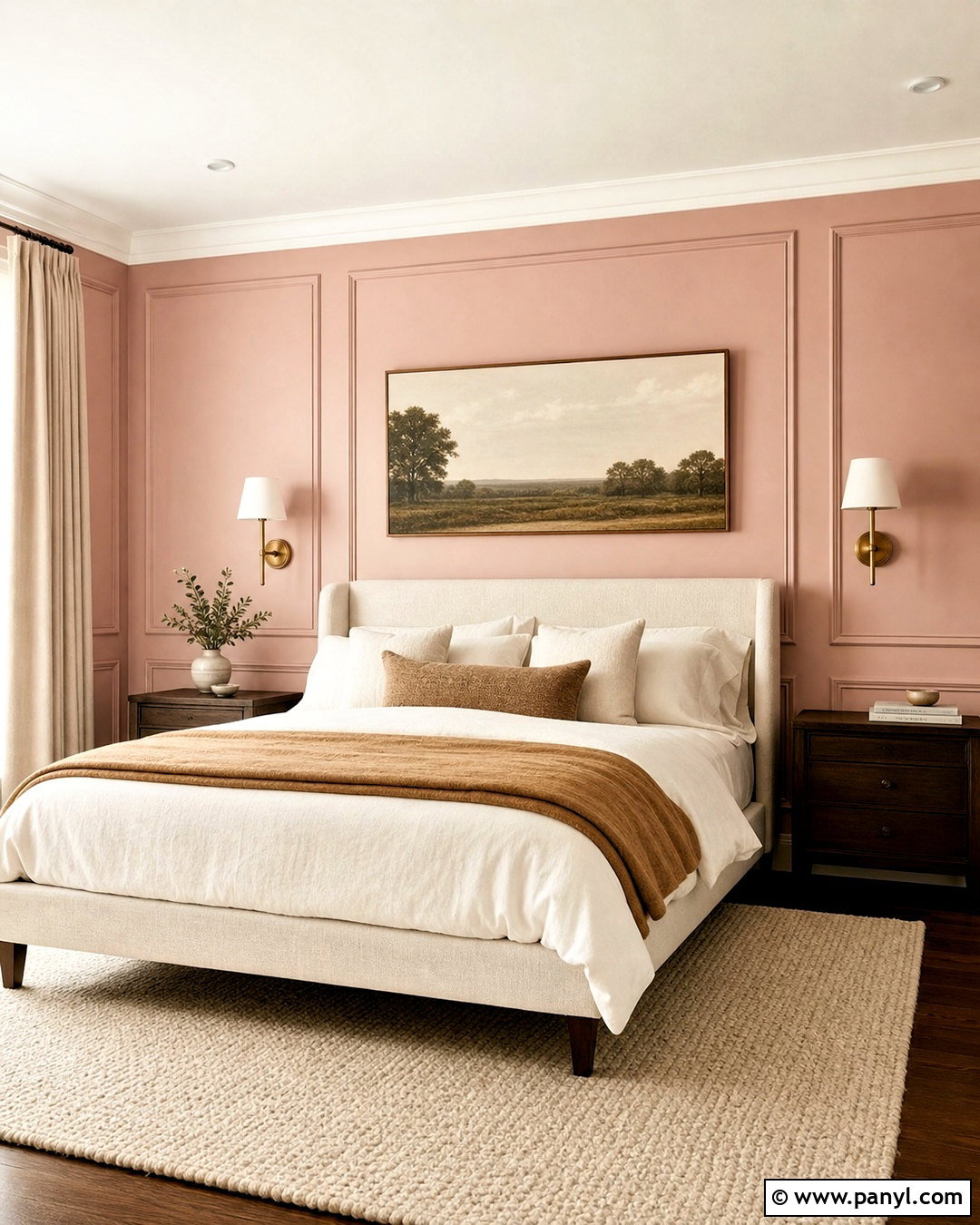Sulking Room Pink Bedroom With Wall Paneling - 20 sulking room pink bedroom ideas