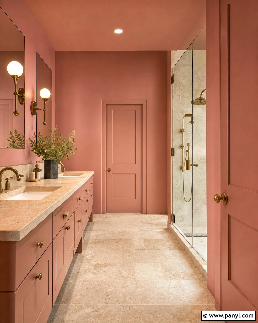 Sulking Room Pink Color Drenched Bathroom - 20 sulking room pink bathroom ideas