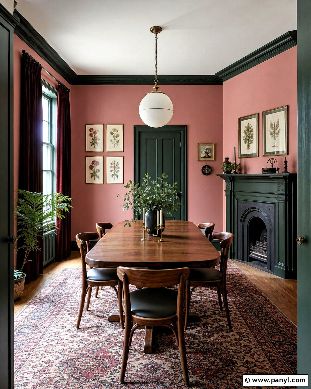 Sulking Room Pink Dining Room With Dark Green - 20 sulking room pink farrow and ball ideas