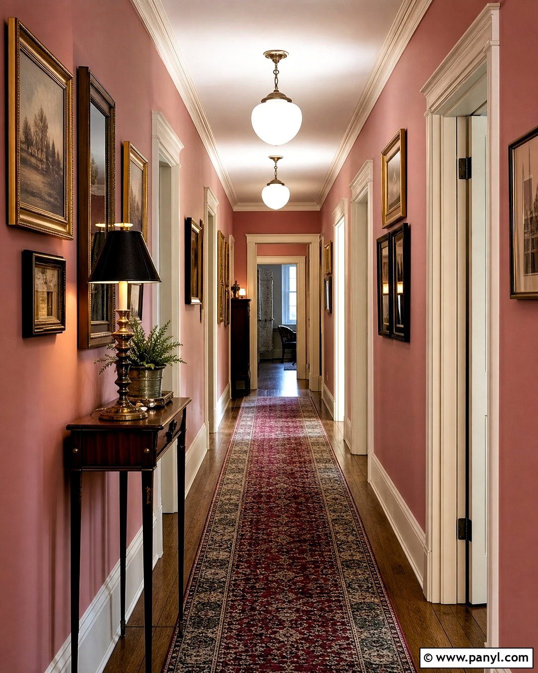 Sulking Room Pink Hallway With Gallery Wall - 20 sulking room pink farrow and ball ideas