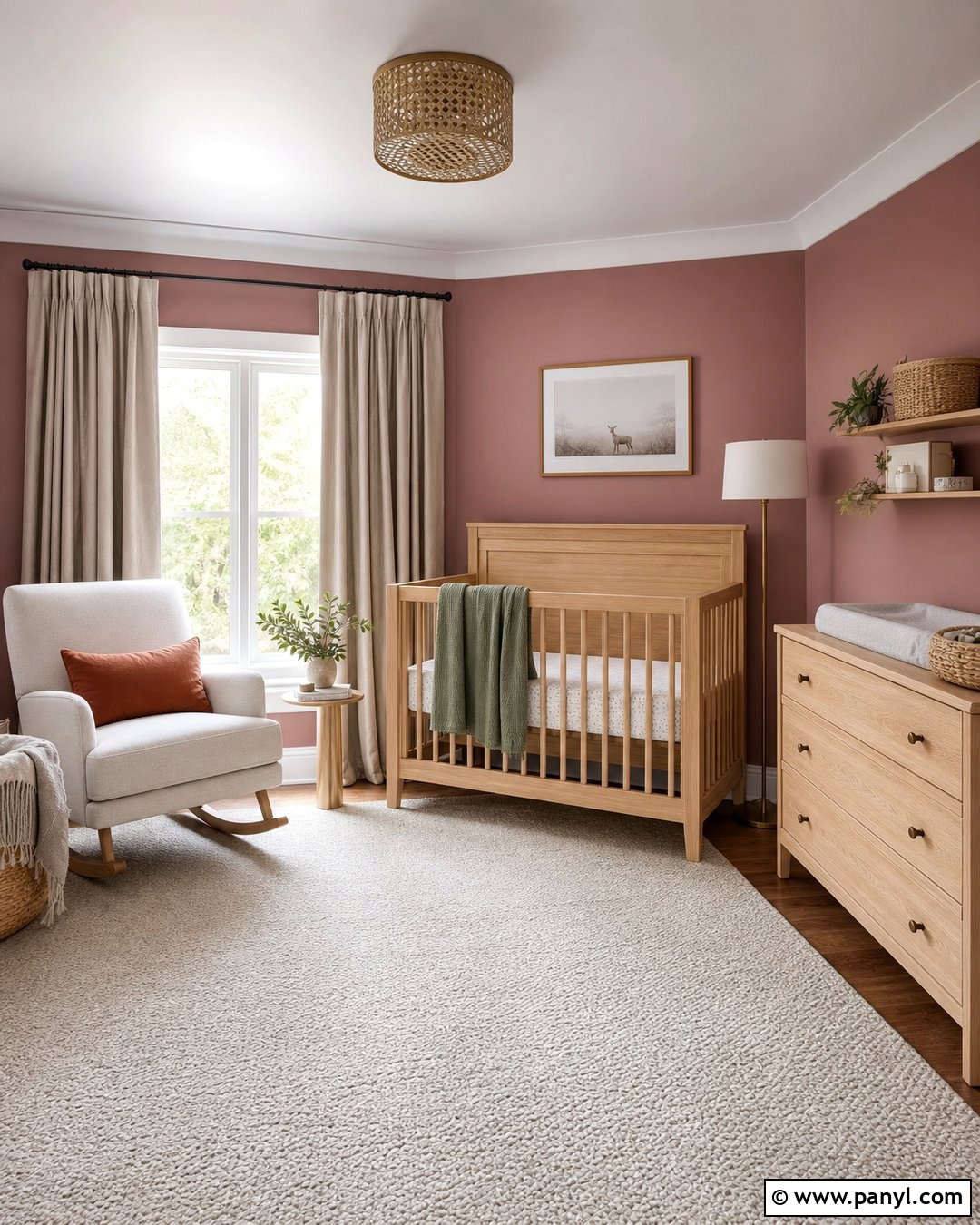 Sulking Room Pink Nursery With Natural Wood - 35 Farrow And Ball Sulking Room Pink Ideas