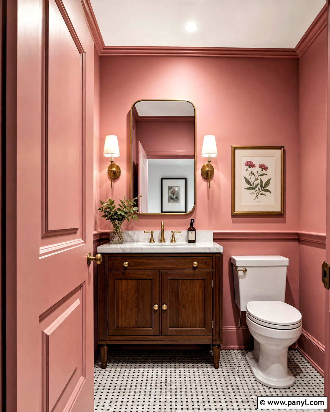 Sulking Room Pink Powder Room With Brass - 20 sulking room pink farrow and ball ideas