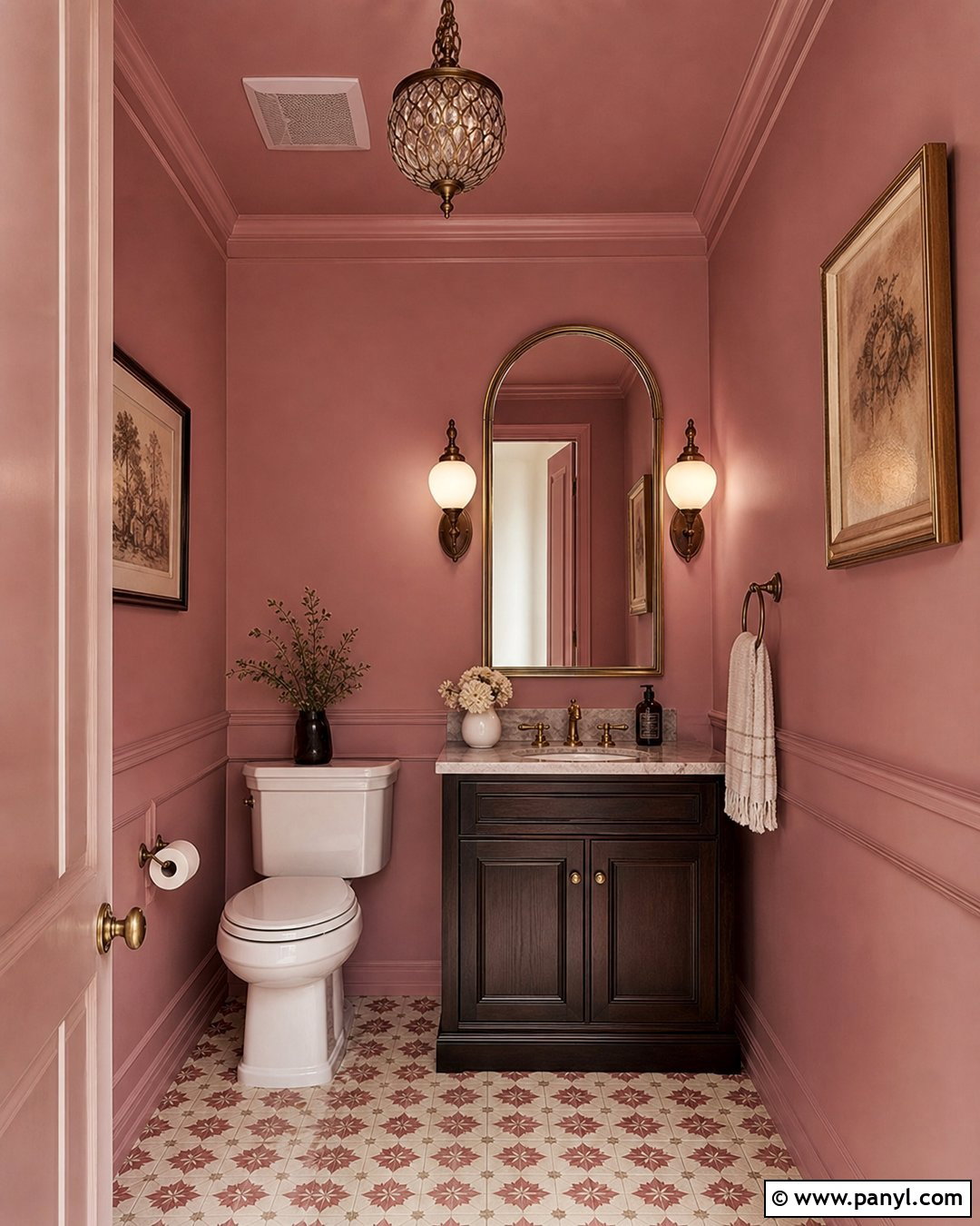 Sulking Room Pink Powder Room - 35 Farrow And Ball Sulking Room Pink Ideas