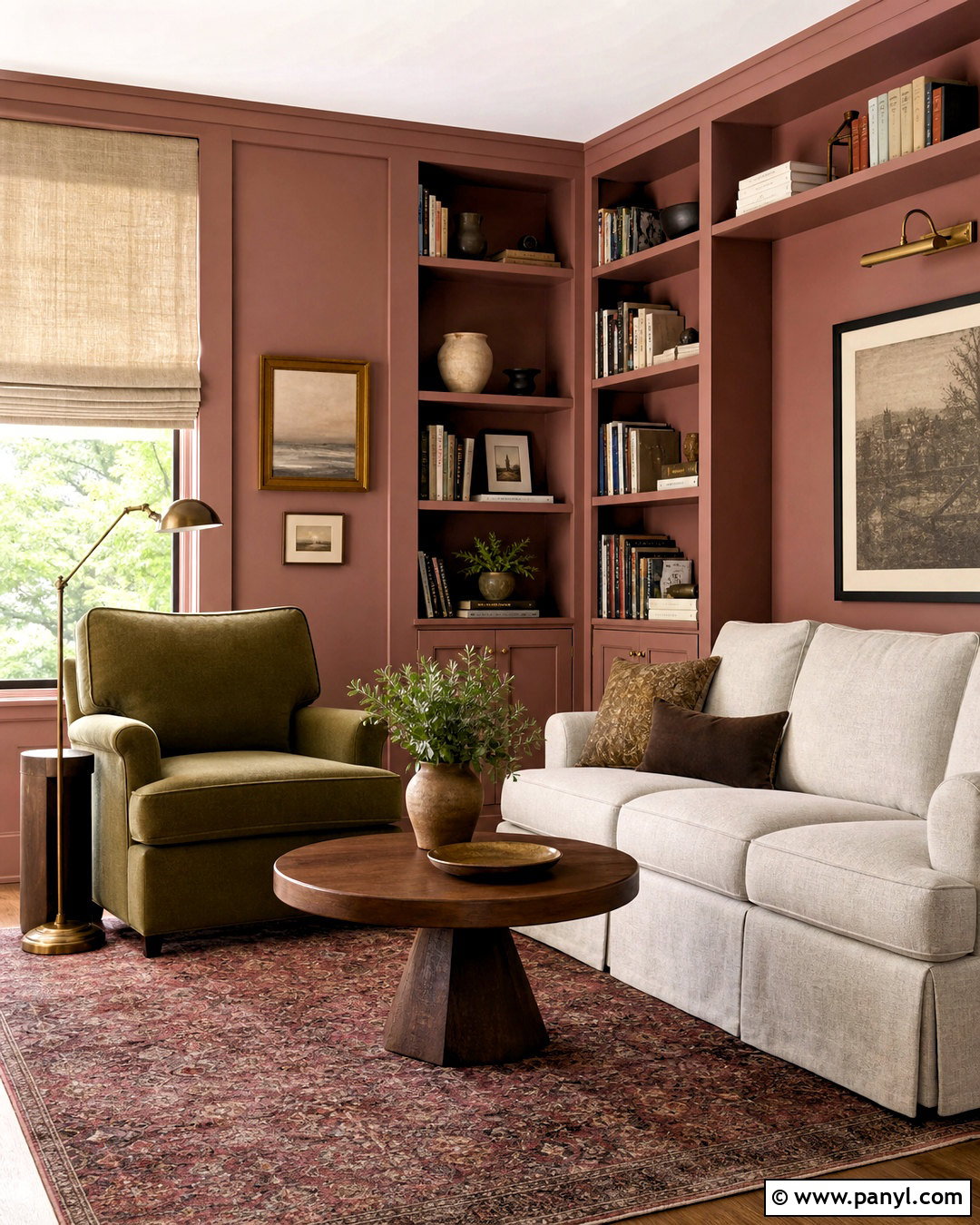 Sulking Room Pink Reading Room With Built-In Shelves - 20 sulking room pink farrow and ball ideas