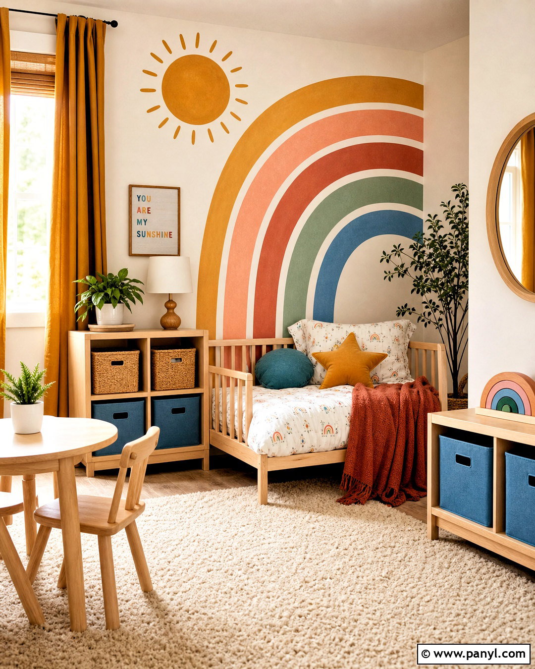Sun And Rainbow Wall Decal - 20 rainbow wall decal ideas