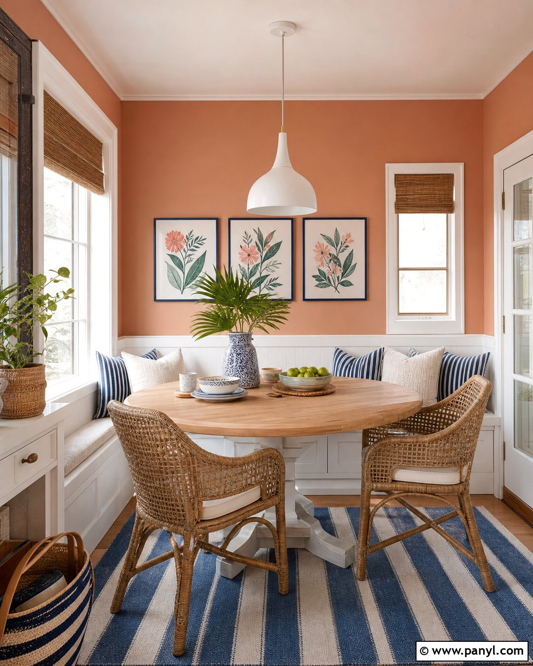 Sun-Washed Peach Beach House Walls - 30 Beach House Colors Interior Walls
