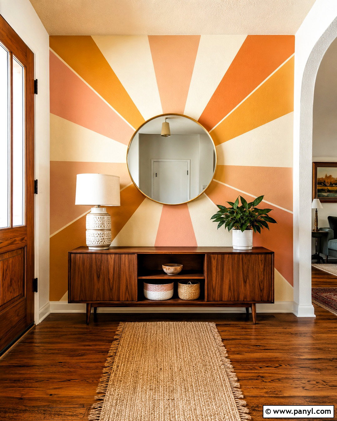 Sunburst Accent Wall - 20 diy accent wall ideas painted ideas