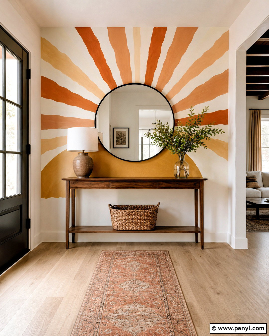 Sunburst Accent Wall - 20 hand painted accent wall ideas