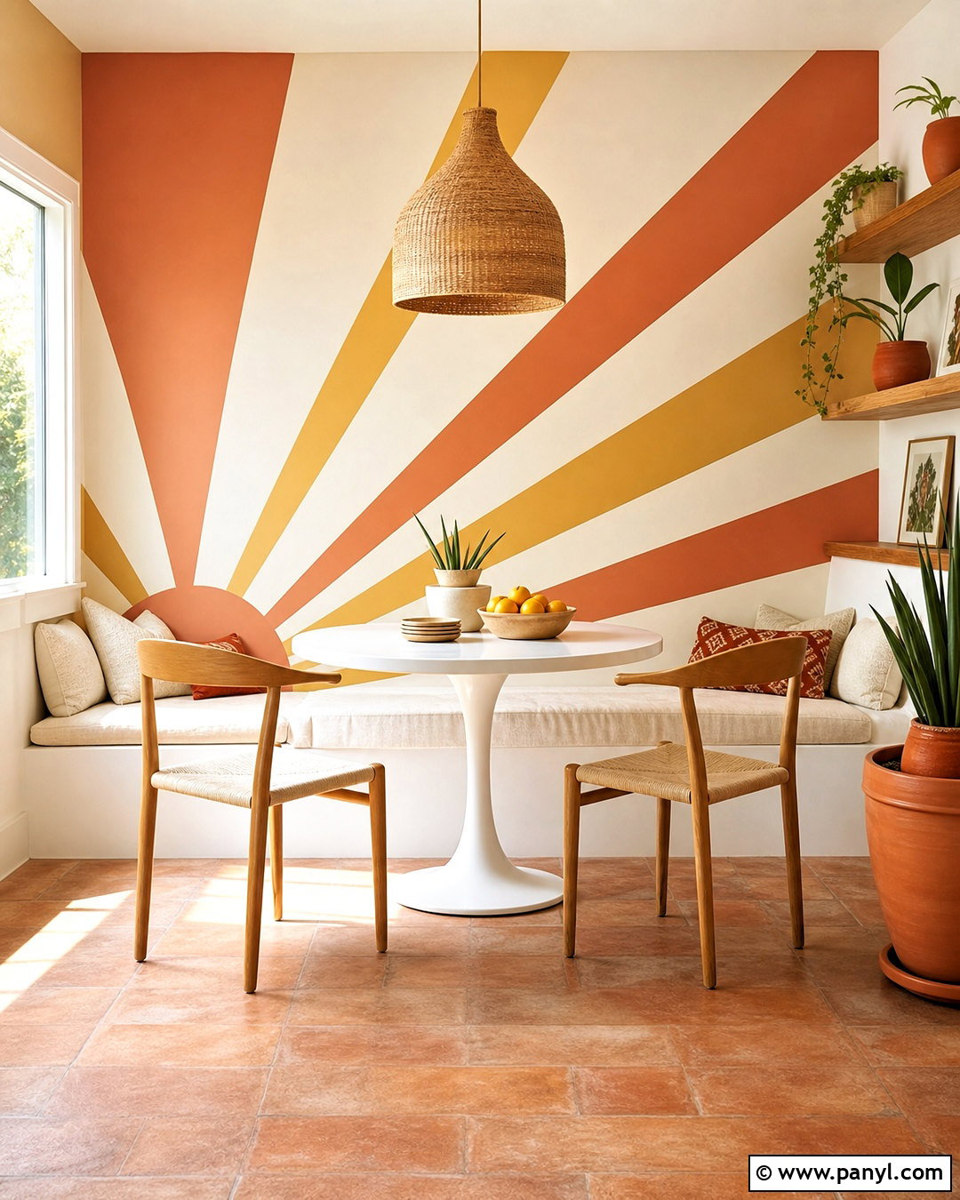 Sunburst Accent Wall - 20 accent wall designs paint ideas