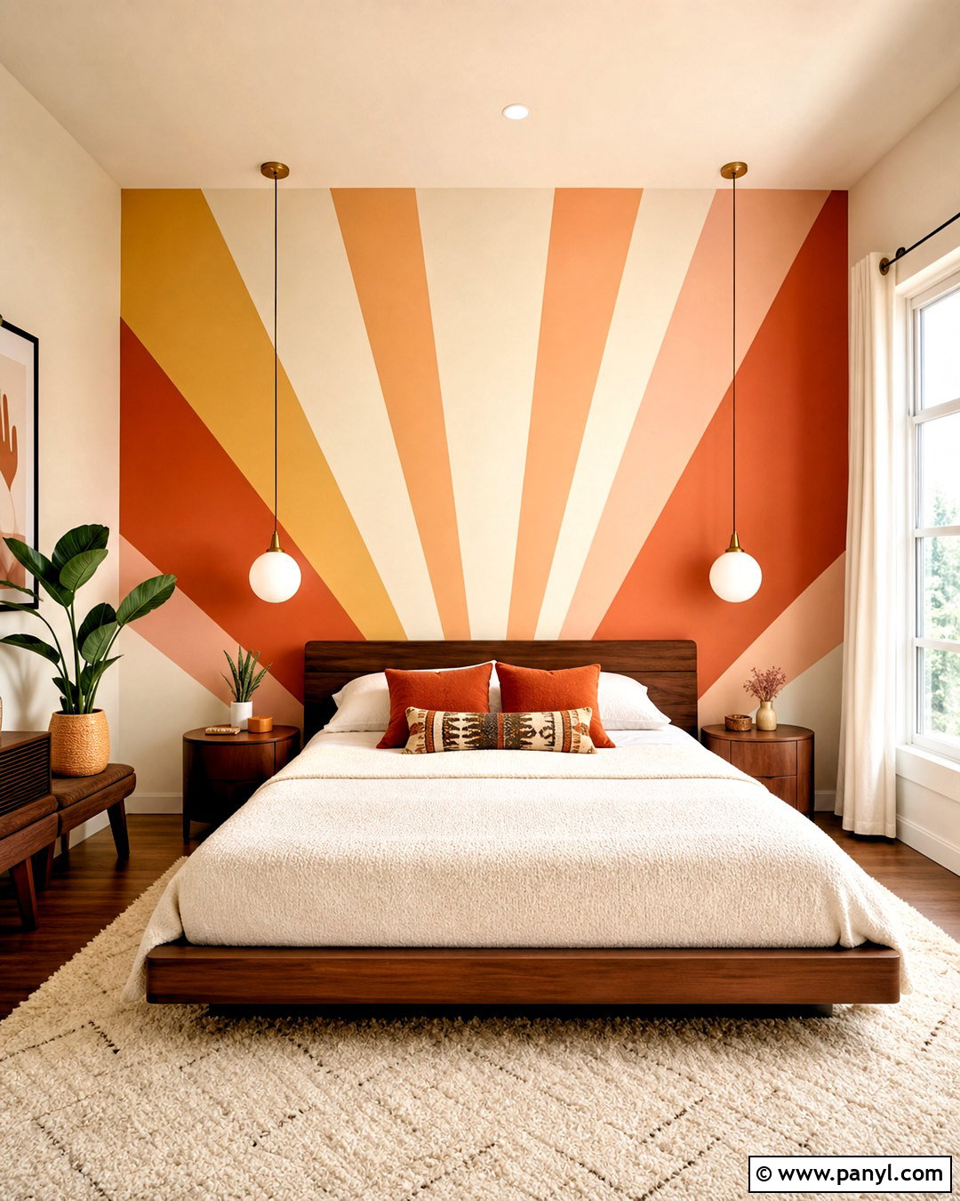 Sunburst Bedroom Wall Paint Pattern - 20 wall paint patterns bedroom ideas