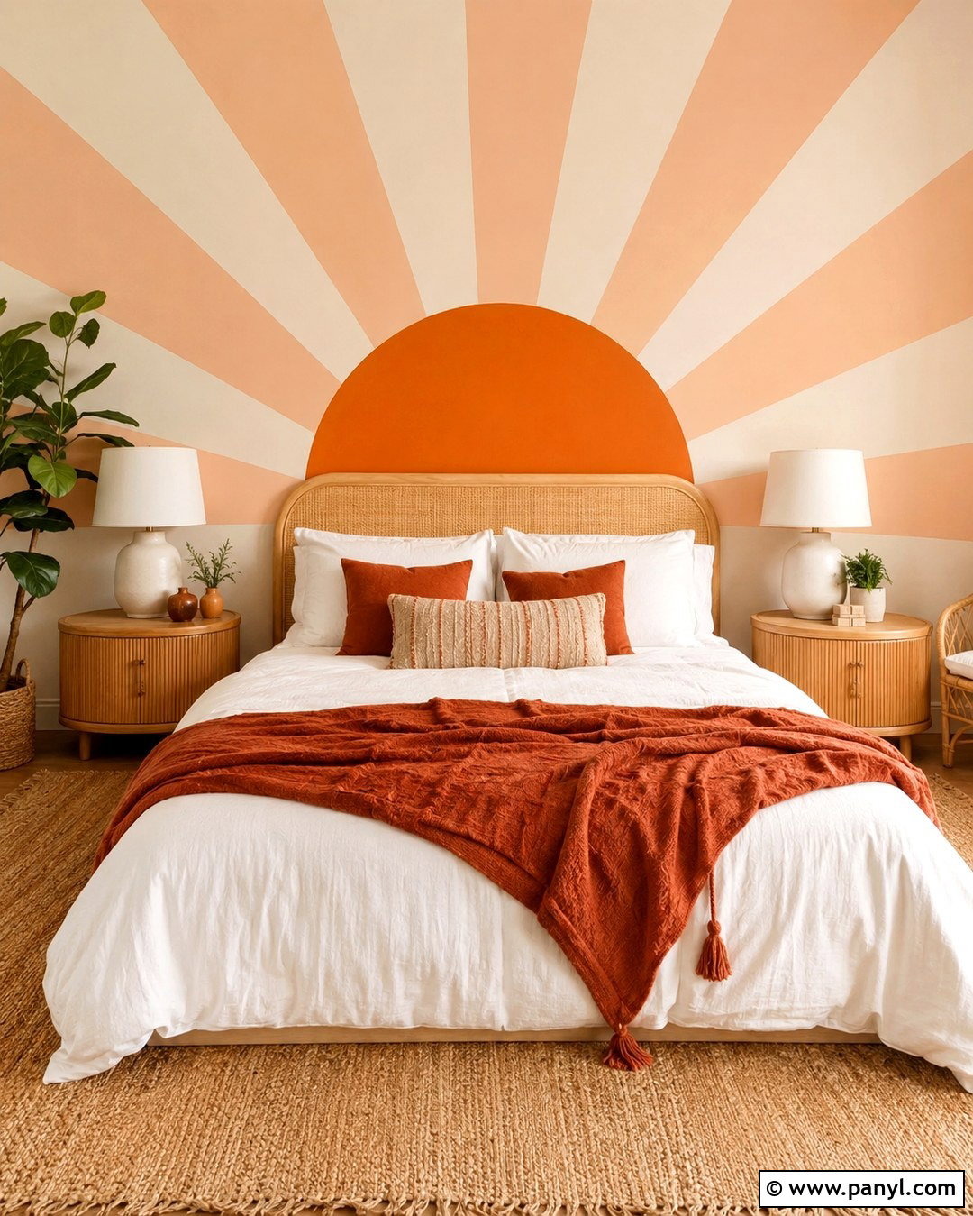 Sunburst Bedroom Wall - 20 Simple Paint Designs On Wall Bedroom Ideas