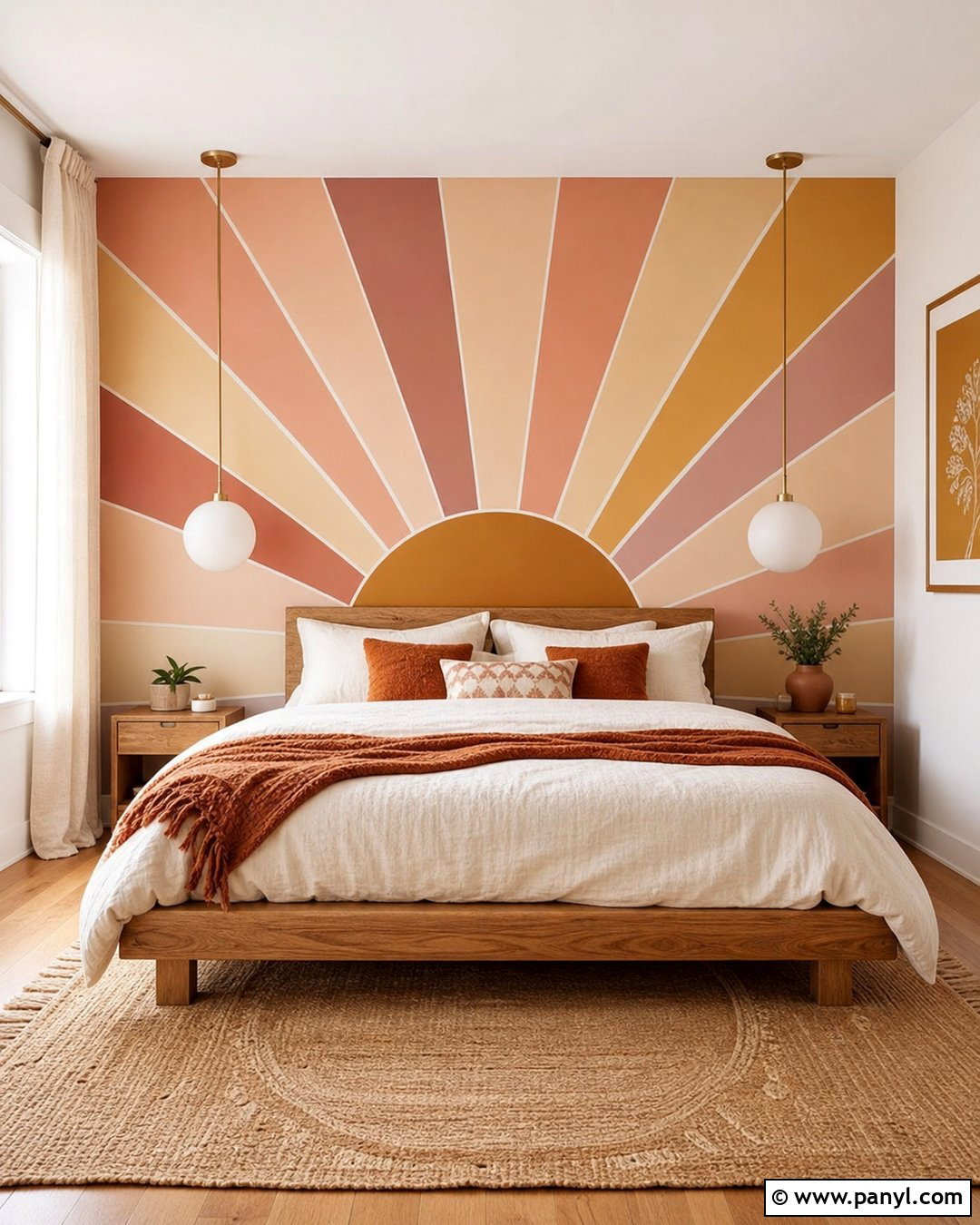 Sunburst Geometric Wall Pattern - 35 geometric wall paint patterns