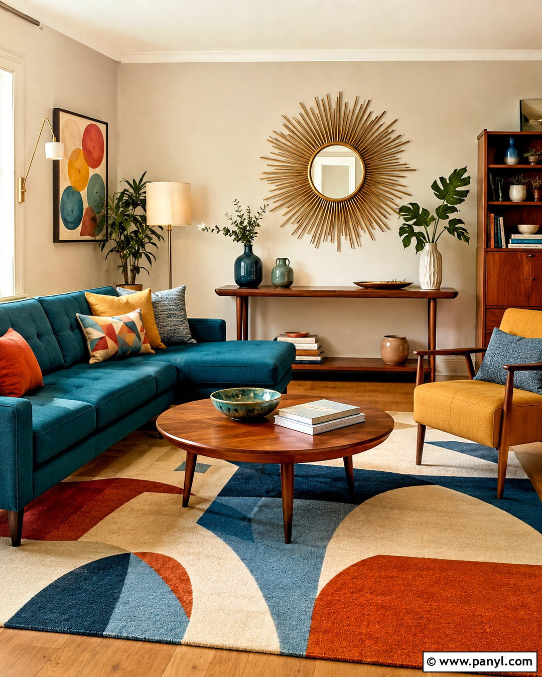 Sunburst Mirror Living Room Wall - 20 mirror wall decor ideas