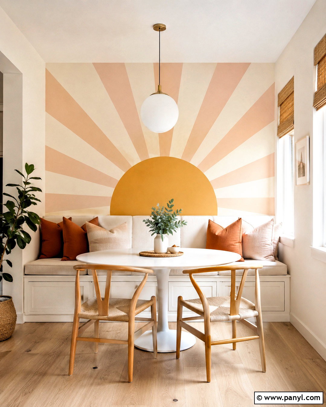 Sunburst Pattern Wall Painting - 20 pattern wall painting ideas