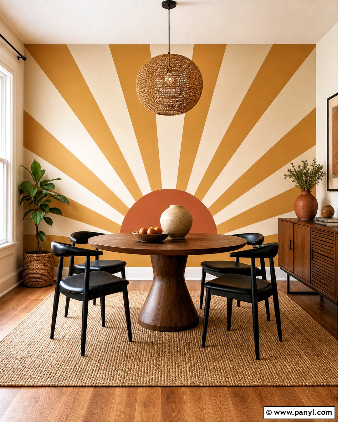 Sunburst Wall Color Pattern - 20 wall color design pattern ideas