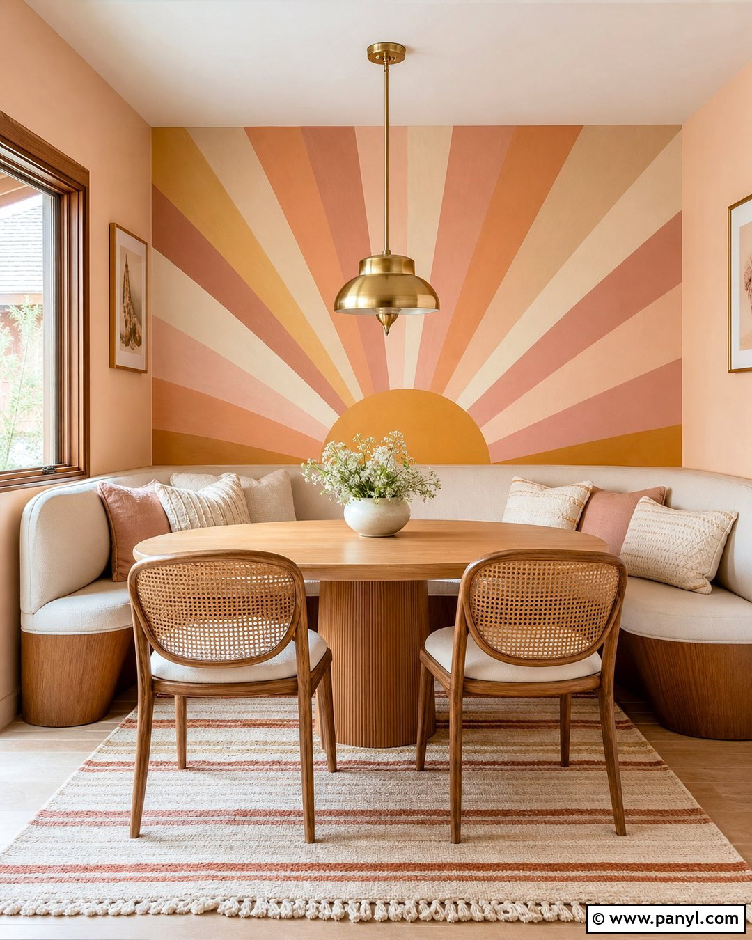 Sunburst Wall Paint Mural - 35 decorative wall paint ideas