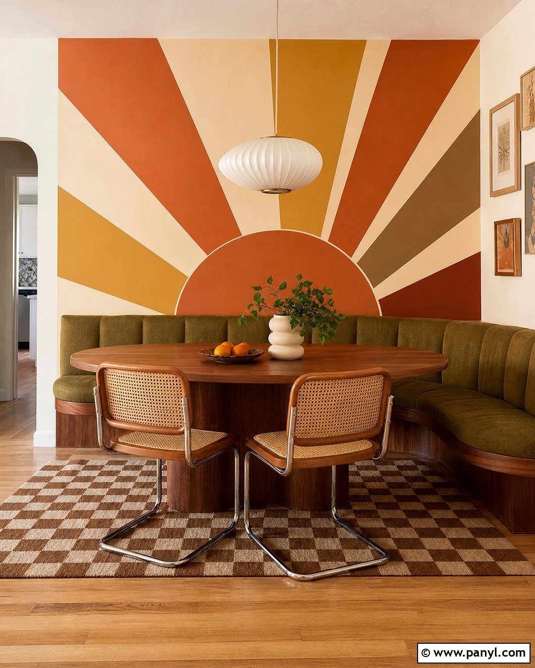 Sunburst Wall Paint Mural - 20 Retro 70S Wall Paint Ideas