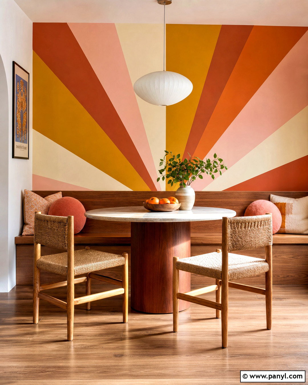 Sunburst Wall Painting - 20 fun wall painting ideas