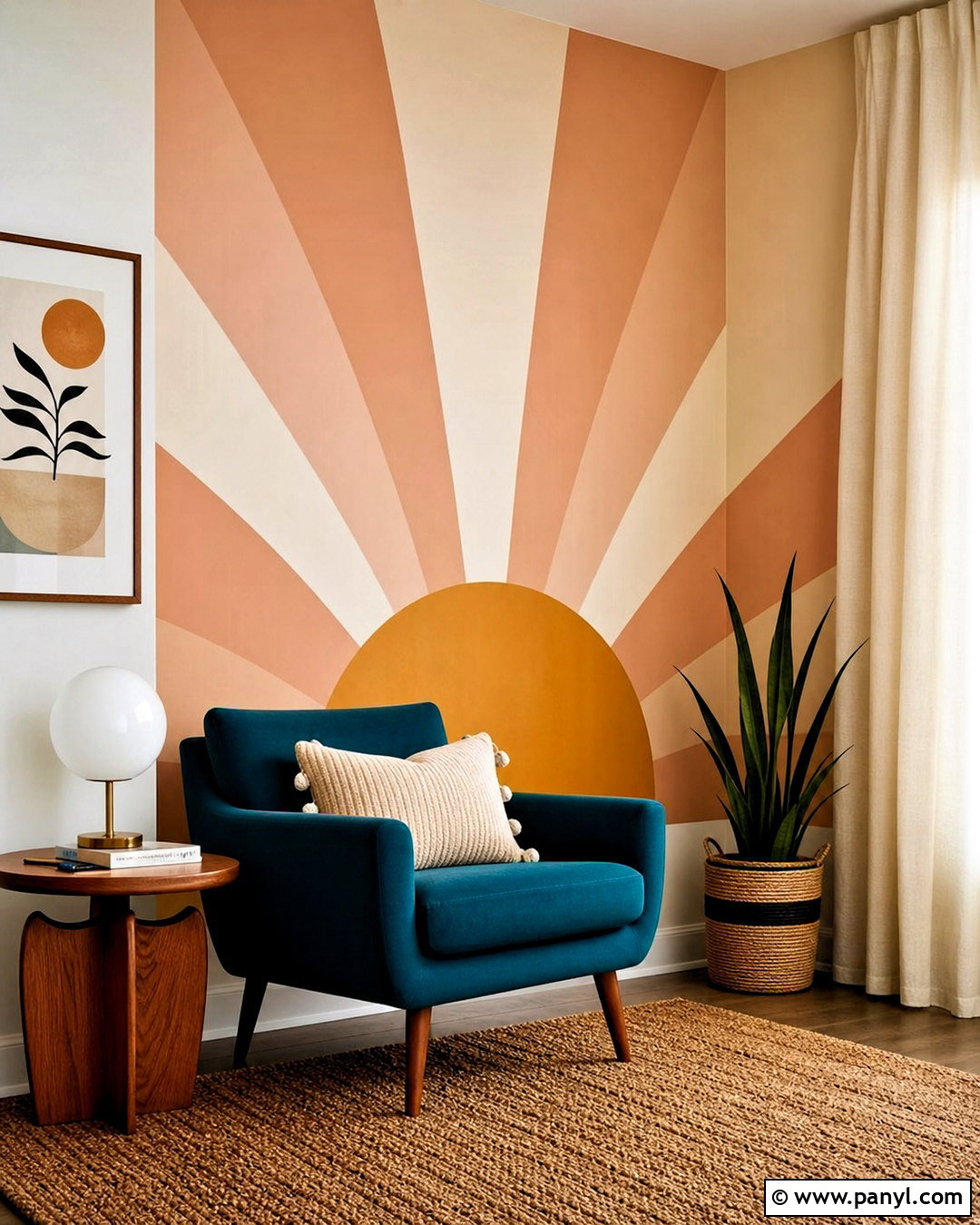 Sunburst Wall Painting - 20 unique wall painting ideas