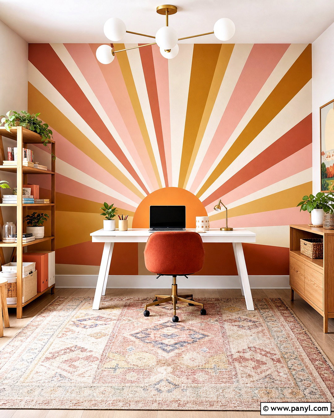 Sunburst Wall Painting - 20 wall painting patterns ideas