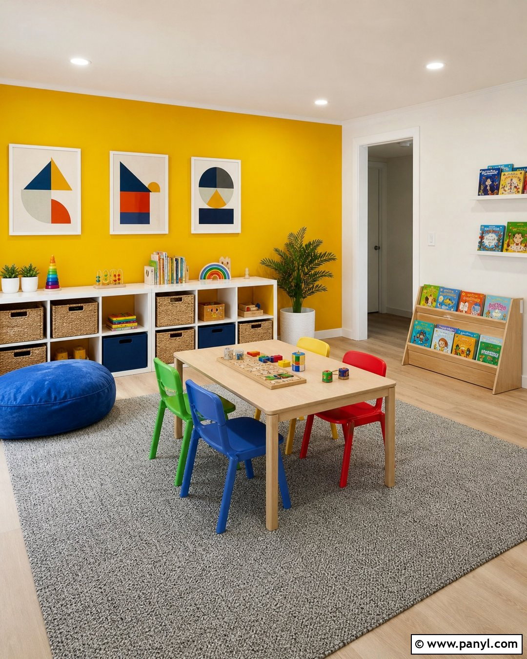 Sunflower Yellow Accent Wall Playroom - 20 Empty Room With Yellow Accent Wall Ideas