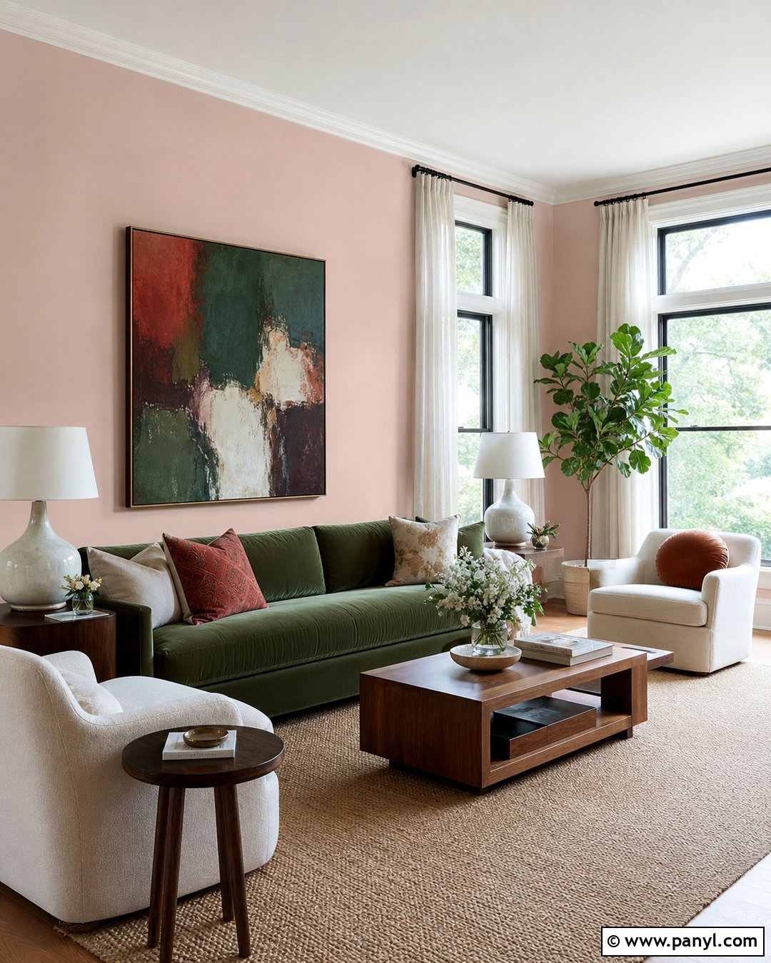 Sunny Room With Blush Pink Walls - 35 Blush Pink Walls