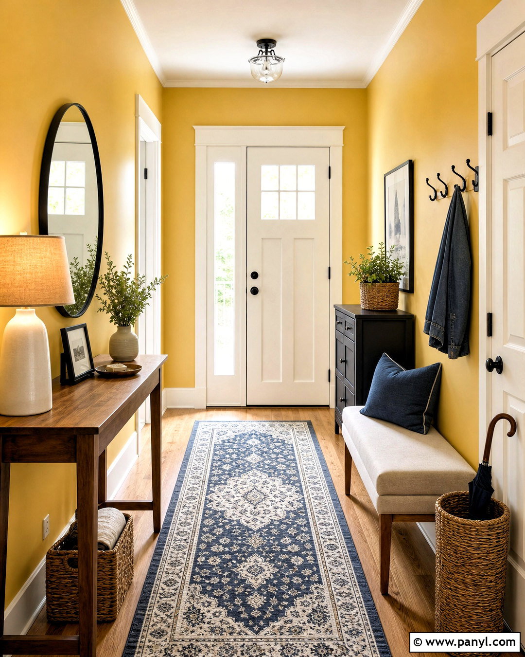 Sunny Yellow Entryway - 20 yellow painted rooms