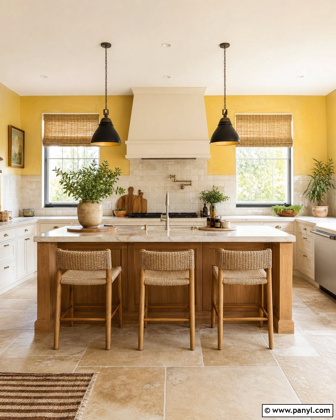 Sunny Yellow Limewash Kitchen - 25 Yellow Limewash Walls