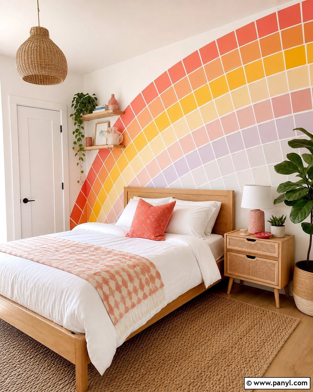 Sunrise Paint Chip Wall - 30 Paint Chip Wall Ideas