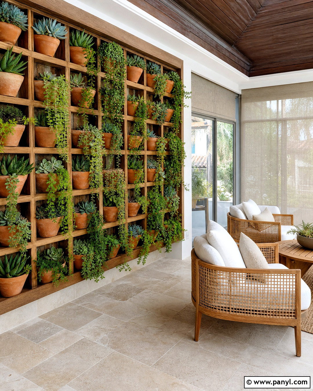 Sunroom Succulent Green Wall - 20 indoor green wall design ideas
