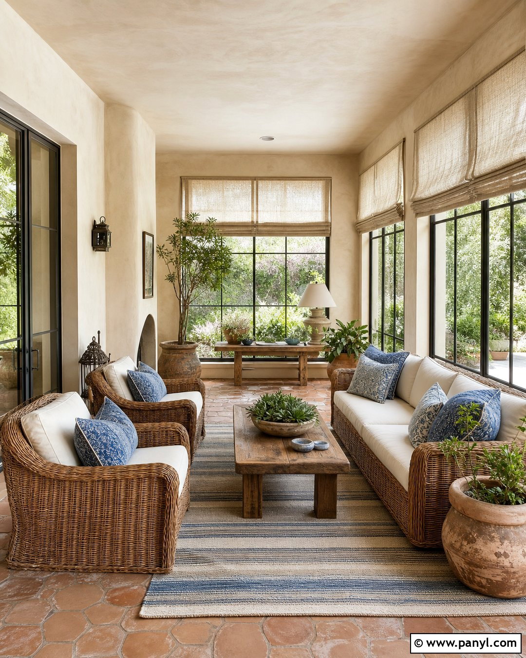 Sunroom With Cream Limewash Walls - 30 cream limewash walls