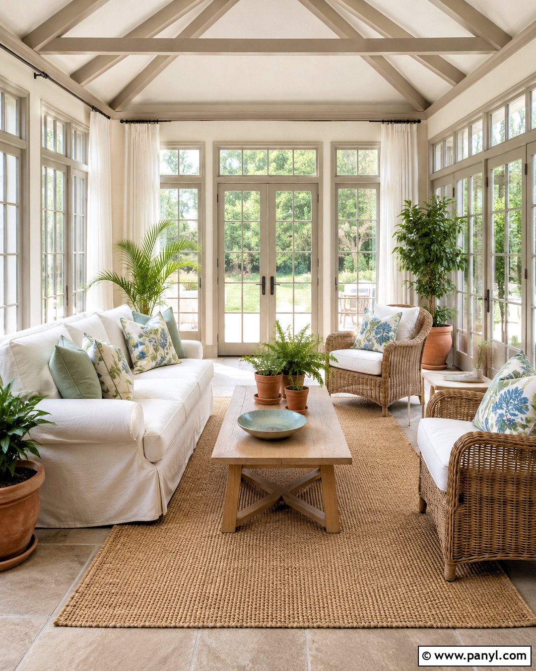Sunroom With Taupe Trim - 35 Taupe Trim White Walls