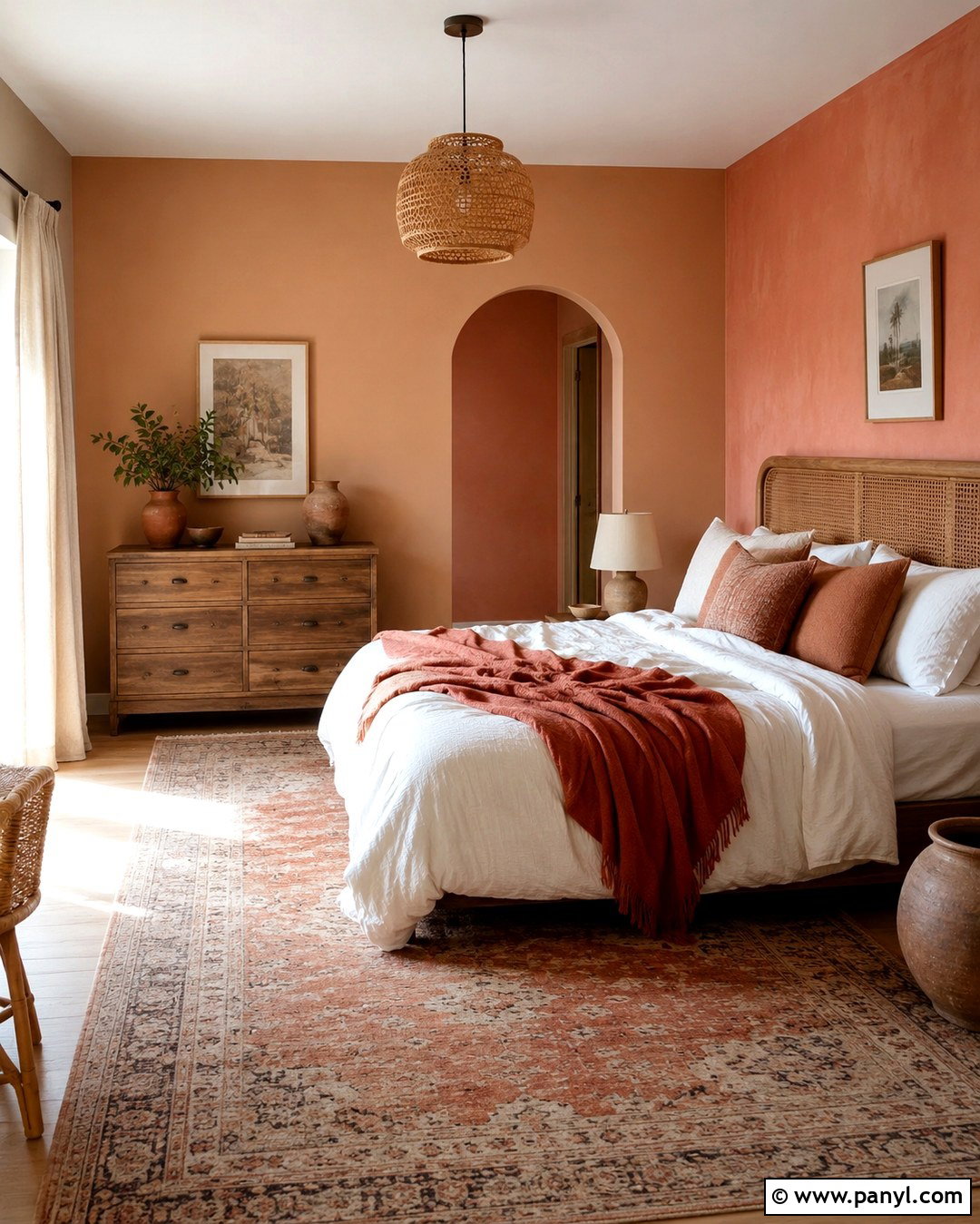 Sunset Boho Bedroom Walls - 20 Each Wall Different Color Ideas