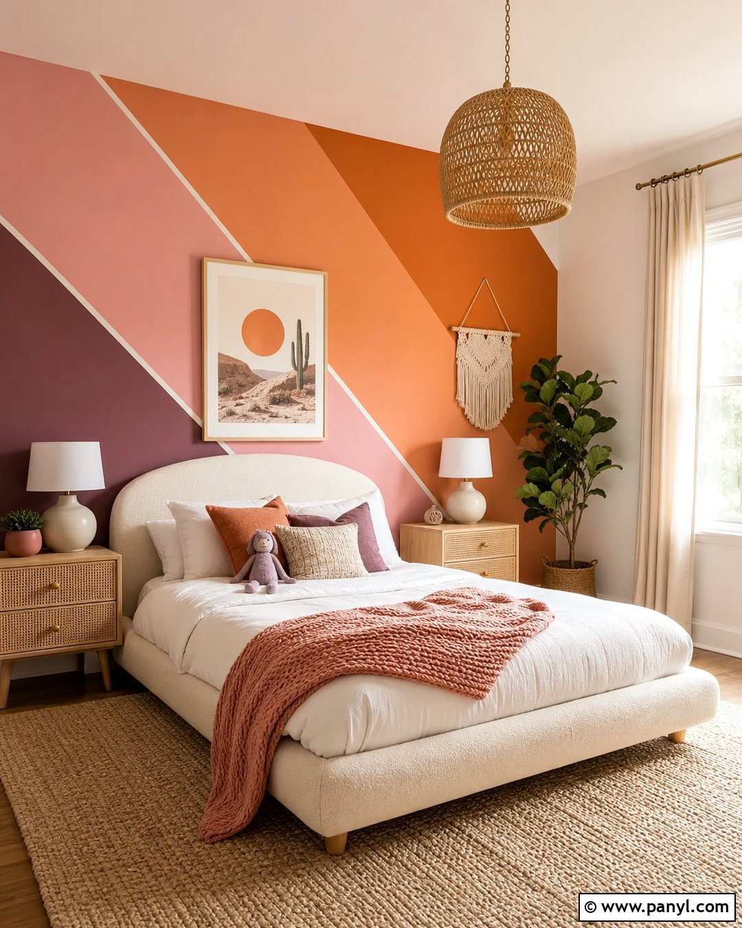 Sunset Diagonal Geometric Wall Paint - 25 Geometric Wall Paint Kids