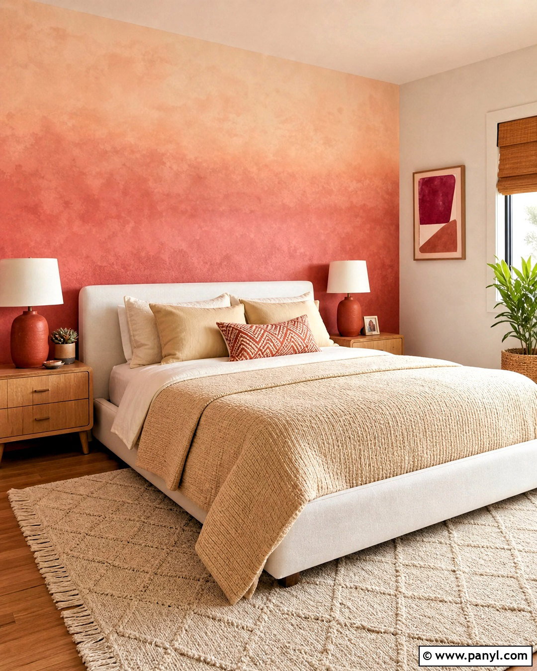 Sunset Ombre Sponge Painted Walls - 20 sponge painting walls ideas