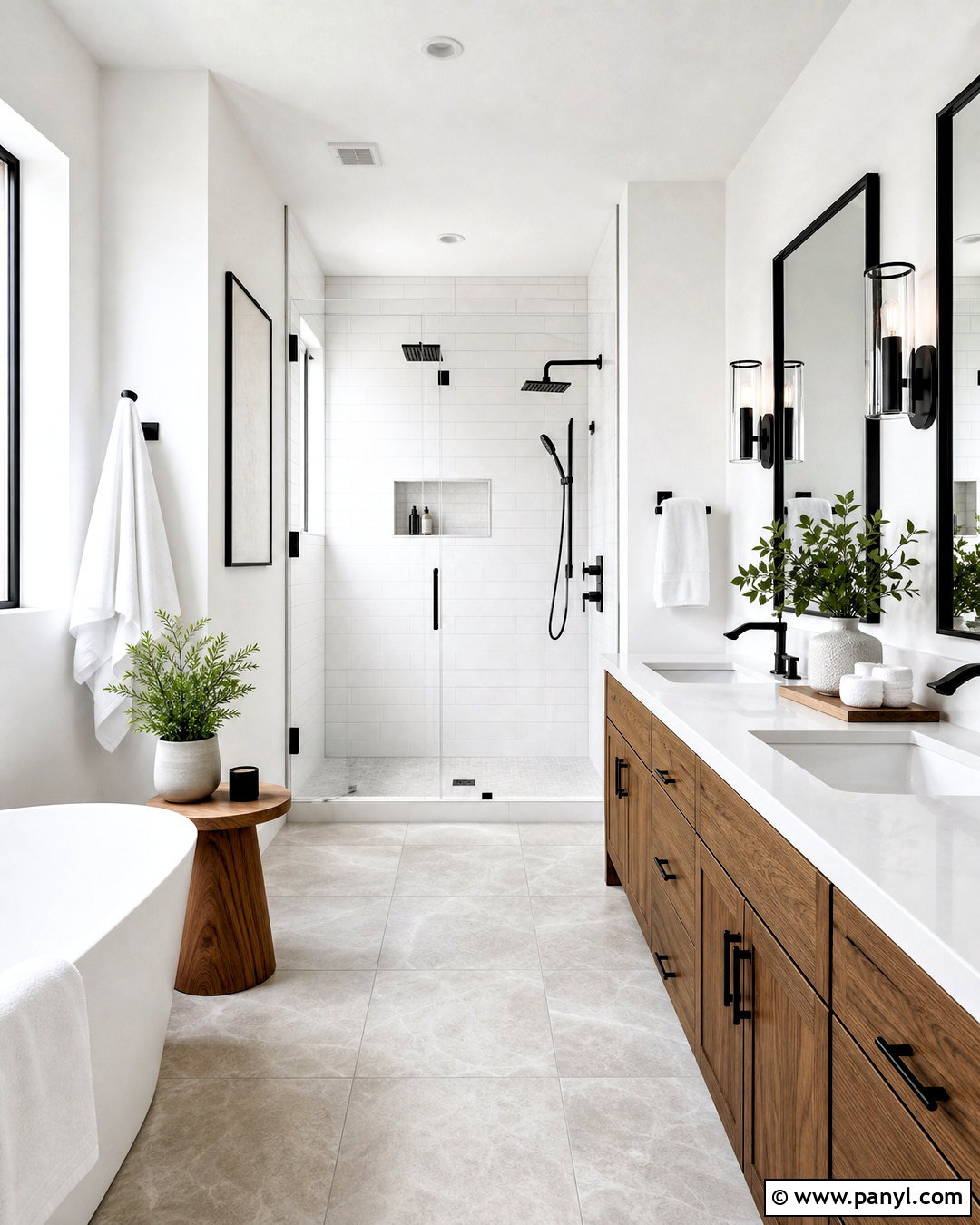 Super White Bathroom With Black Fixtures - 20 super white background ideas