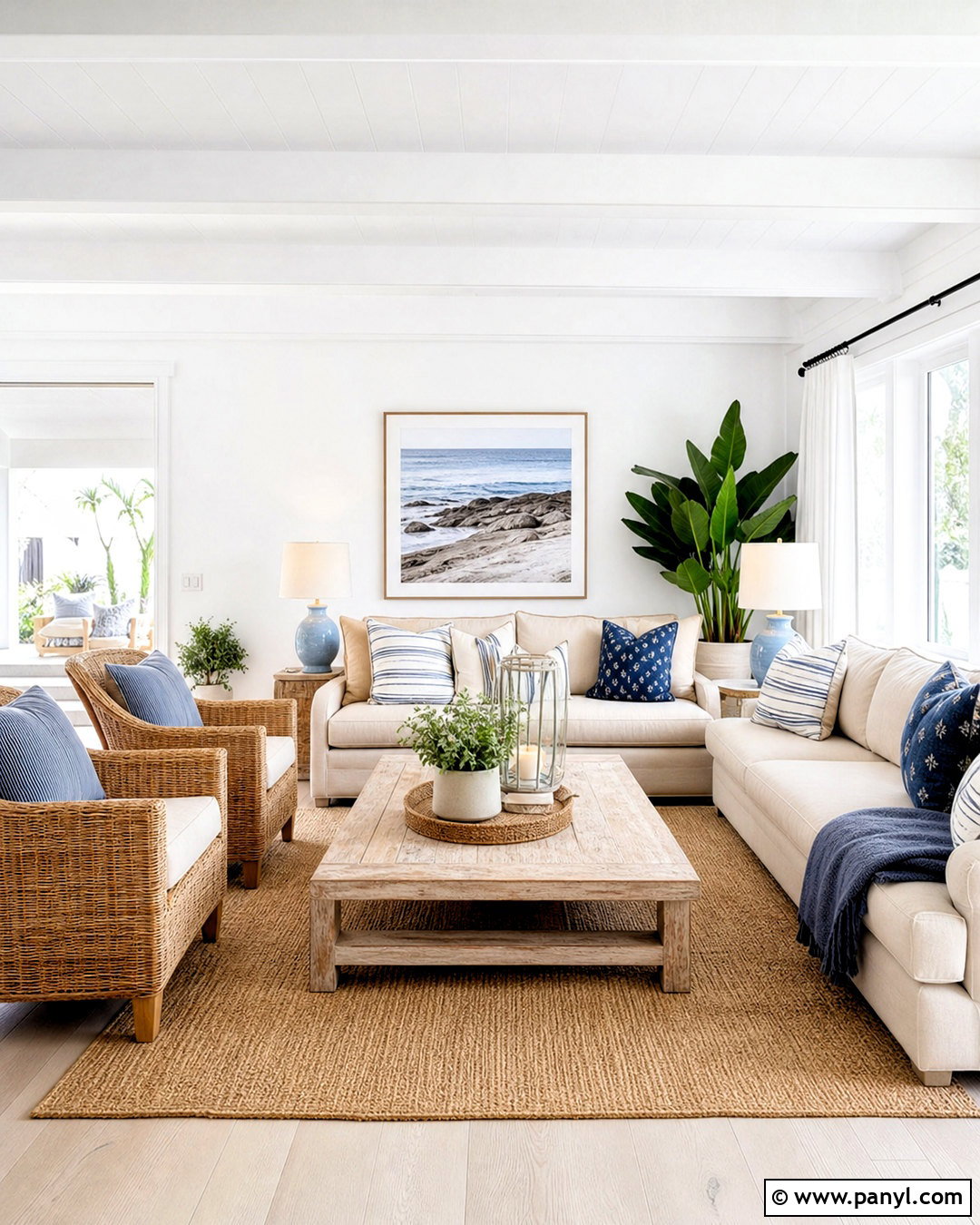 Super White Coastal Living Room - 20 super white background ideas