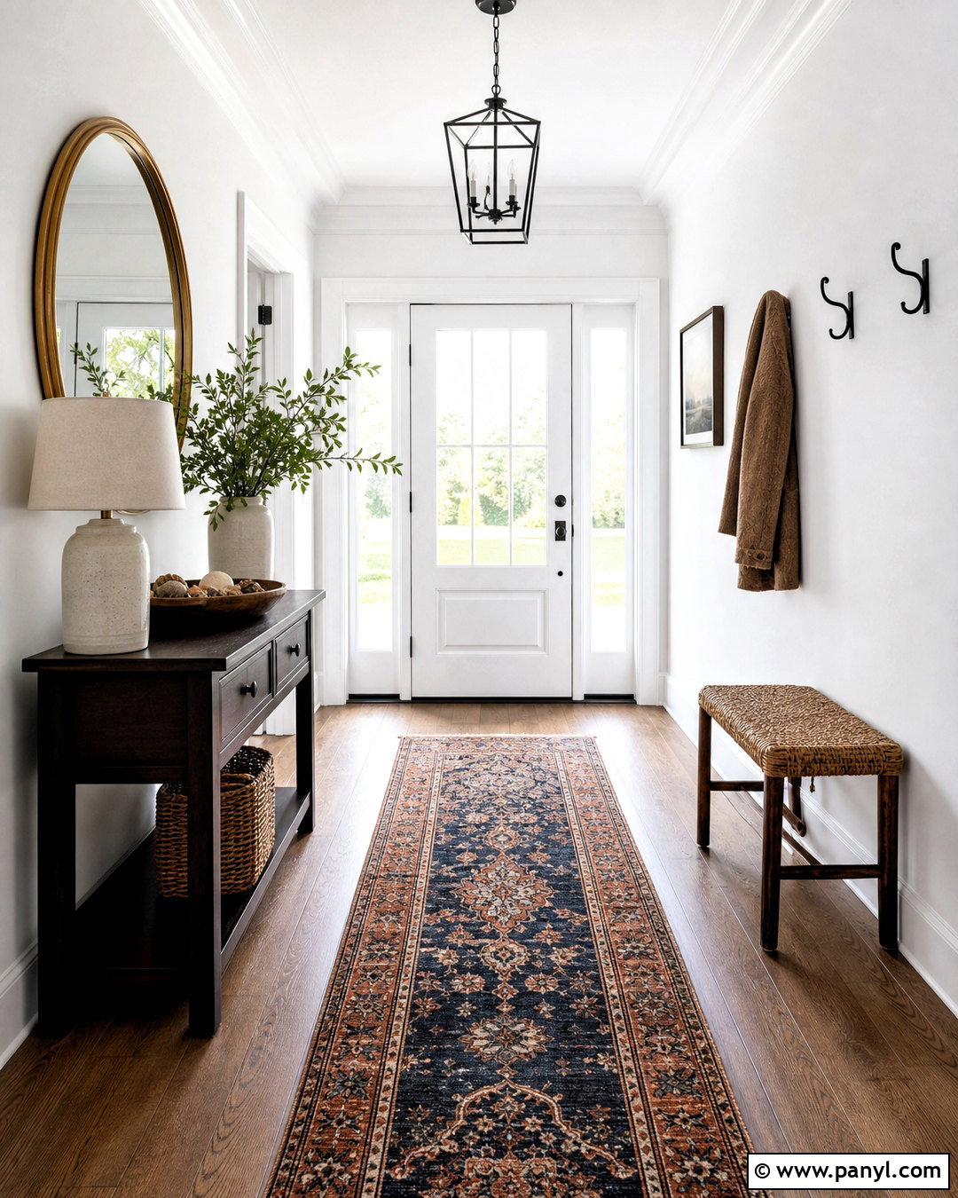 Super White Entryway With Dark Wood Furniture - 20 super white background ideas