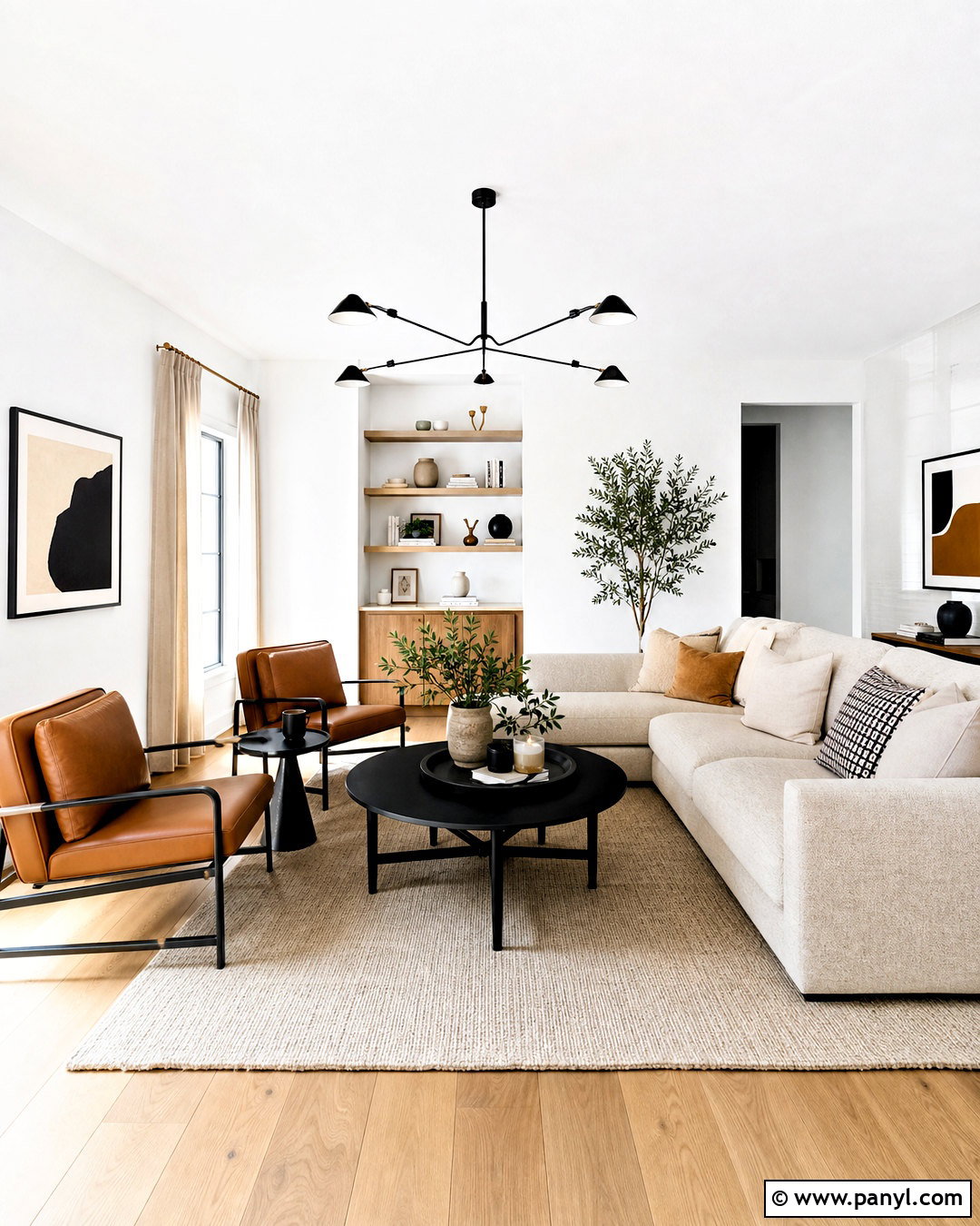 Super White Living Room With Natural Wood - 20 super white background ideas