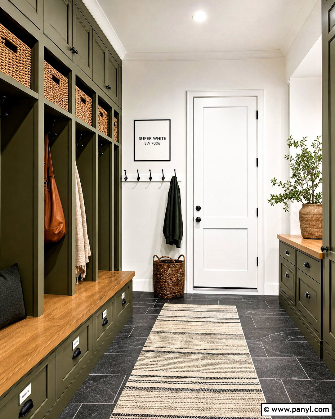 Super White Mudroom With Olive Cabinets - 20 super white background ideas