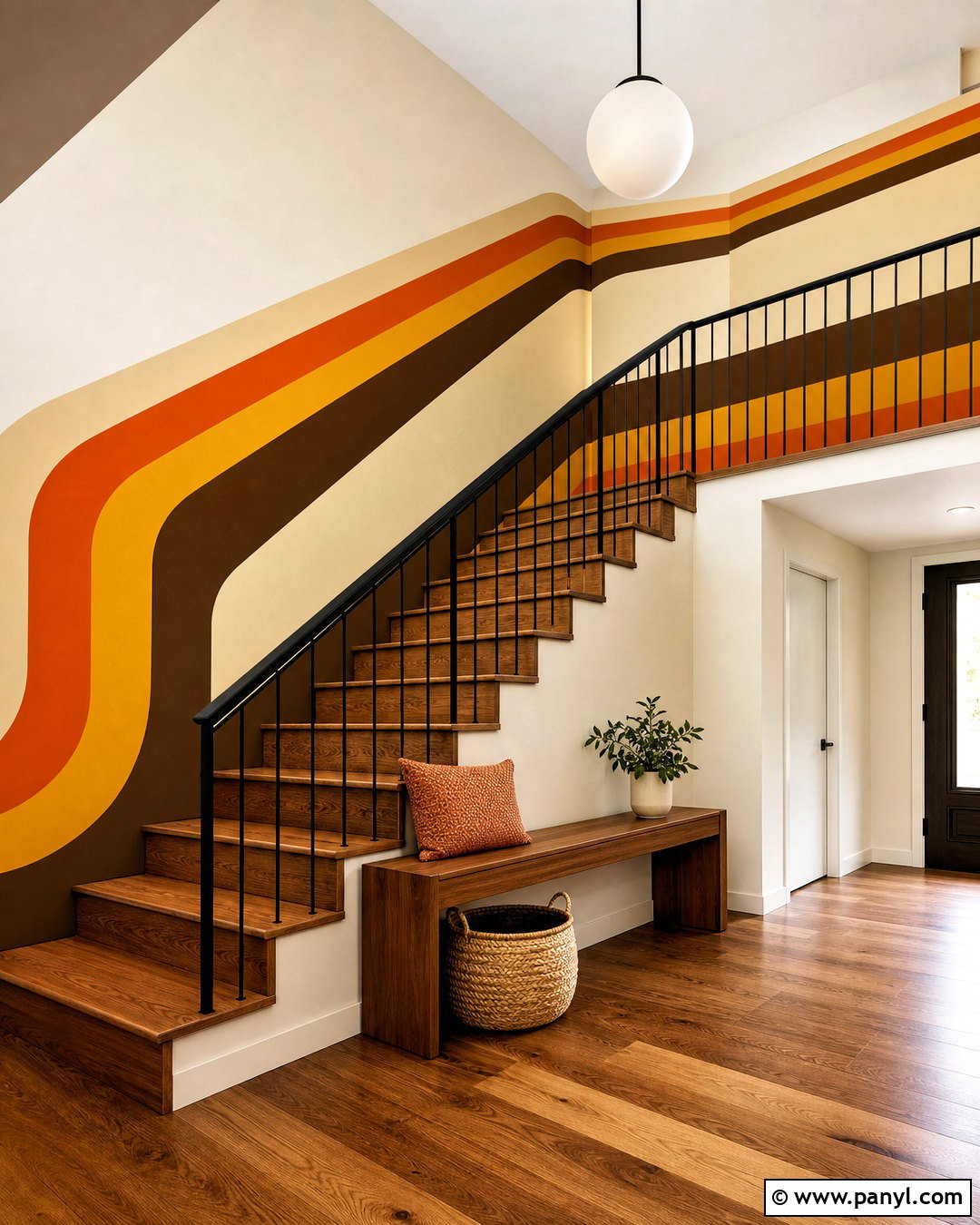 Supergraphic Stripe Wall Mural - 20 70s wall mural ideas