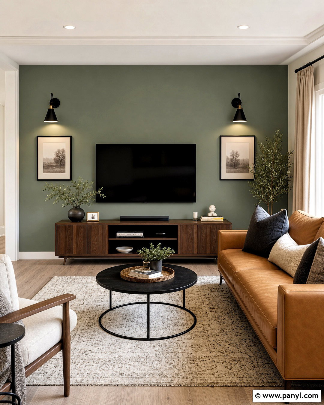 Svelte Sage Living Room Accent Wall - 20 svelte sage sherwin williams ideas