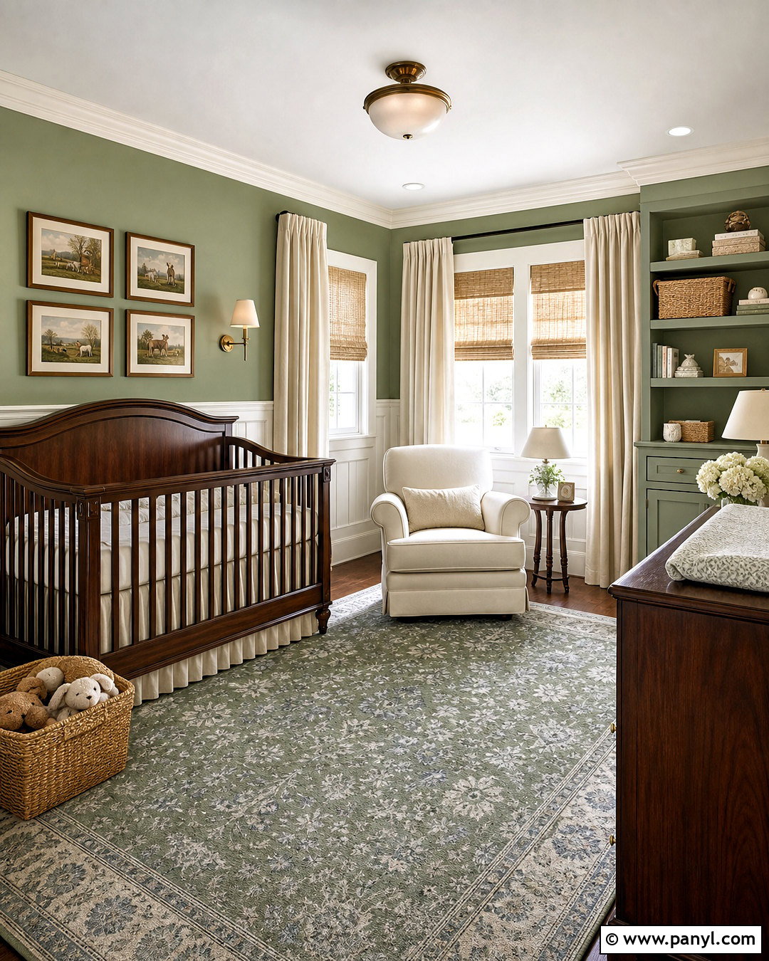 Svelte Sage Traditional Nursery - 20 sherwin williams green nursery ideas