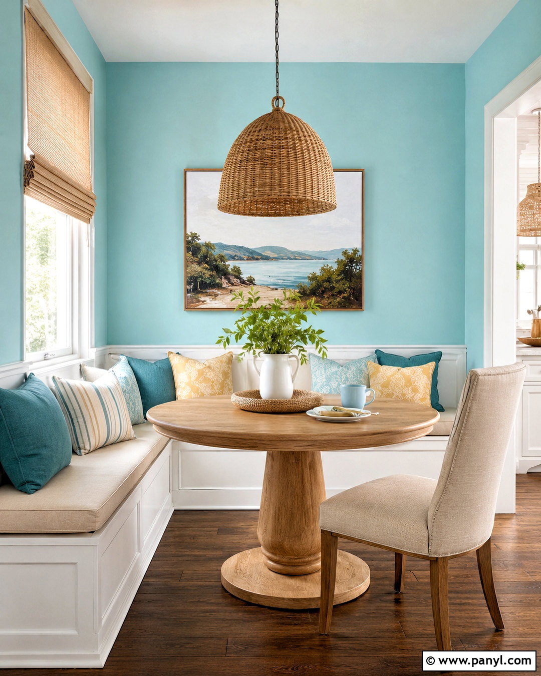 Swimming SW 6764 Breakfast Nook - 20 light teal paint colors
