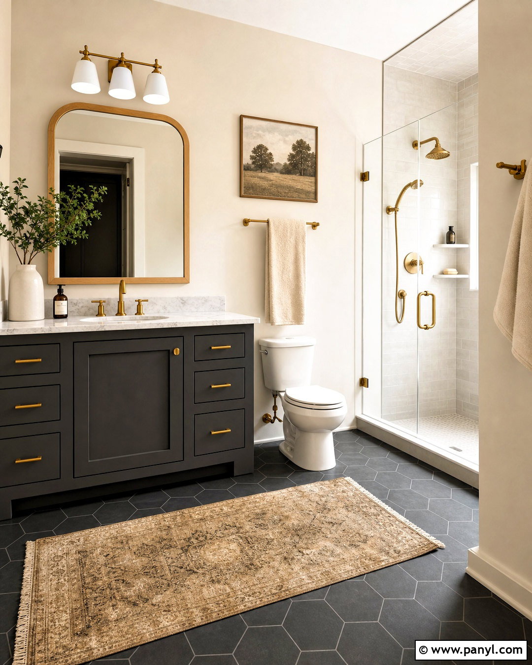 Swiss Coffee And Charcoal Gray Bathroom - 20 swiss coffee color palette ideas